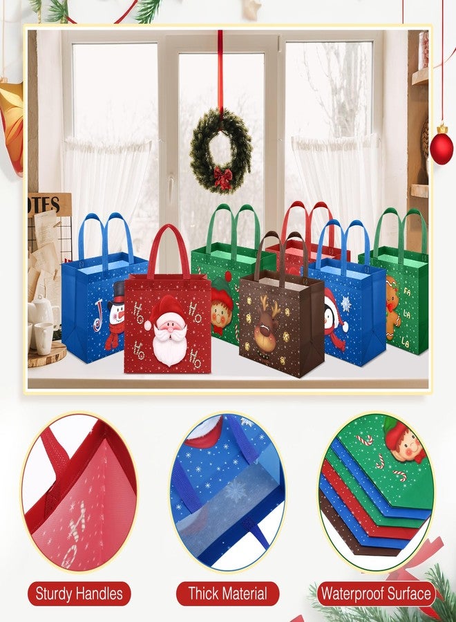 Clysee 24 Pcs Christmas Gift Bags with Handles 12.6 x 9.8 x 6.7 Inch Large Non-Woven Tote Bags Christmas Reusable Treat Bags for Gifts Wrapping Shopping Xmas Holiday Party Favors - Image 3